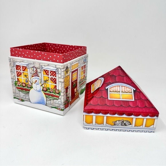 Vintage Mary Engelbreit Christmas Nesting Boxes Set of 3 Paperboard Whimsical - Picture 6 of 15